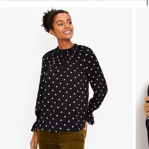 Loft Dotted Bell Cuff Blouse NWT super cute